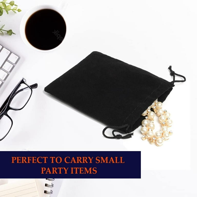  NON-Label (10) Small Velvet Black Pouches With