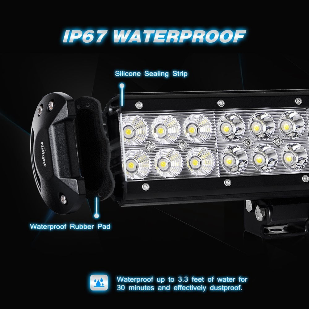 Nilight Light Bar 2PCS 20 Inch 126W LED Lights Spot Flood Combo Off Road Driving Lamps Fog Lights for Jeep Ford GMC SUV ATV 4WD Boats Lighting