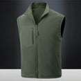 thumbnail image 4 of Outdoor Vests Jacket for Men, Sleeveless Windbreaker Fleece Jackets for Golf, Travel, Fishing, Hiking Reversible Wear Gilet Outwear Green M, 4 of 6