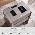 thumbnail image 3 of wow97e Modern Nightstand set of 2 for Bedroom, 25" Tall Wood End Table with Charging Station& Open Shelf , Bedside Table w/Rounded Corner Design for Bedroom, Living Room, 3 of 8
