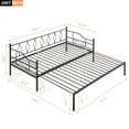 thumbnail image 5 of Syngar Metal Daybed with Trundle, Modern Home Twin Daybed with Pull-out Trundle for Living Room/Bedroom, Twin Size Sofa Bed with Steel Slats Support, Platform Bed Frame No Box Spring Needed, Black, 5 of 10