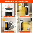 thumbnail image 3 of Caynel Oscillating Tower Ceramic Heaters, Electric Space Heater for Home with Thermostat 12-Hour Timer, 1500W, White, 3 of 6