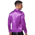 thumbnail image 4 of vastwit Mens 70s Sequins Disco Dance Shirt Long Sleeve Button Down Shirt for Party Club Purple L, 4 of 6