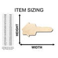 thumbnail image 2 of Unfinished Wood House Key Realtor Shape - Craft - up to 46" DIY 4" / 1/4", 2 of 3