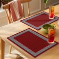 thumbnail image 4 of Geometric Greek Key Design Placemats Set of 6 Red Place Mats Table Mats Kitchen Dining Home Outdoor Party Table Decoration, 4 of 9