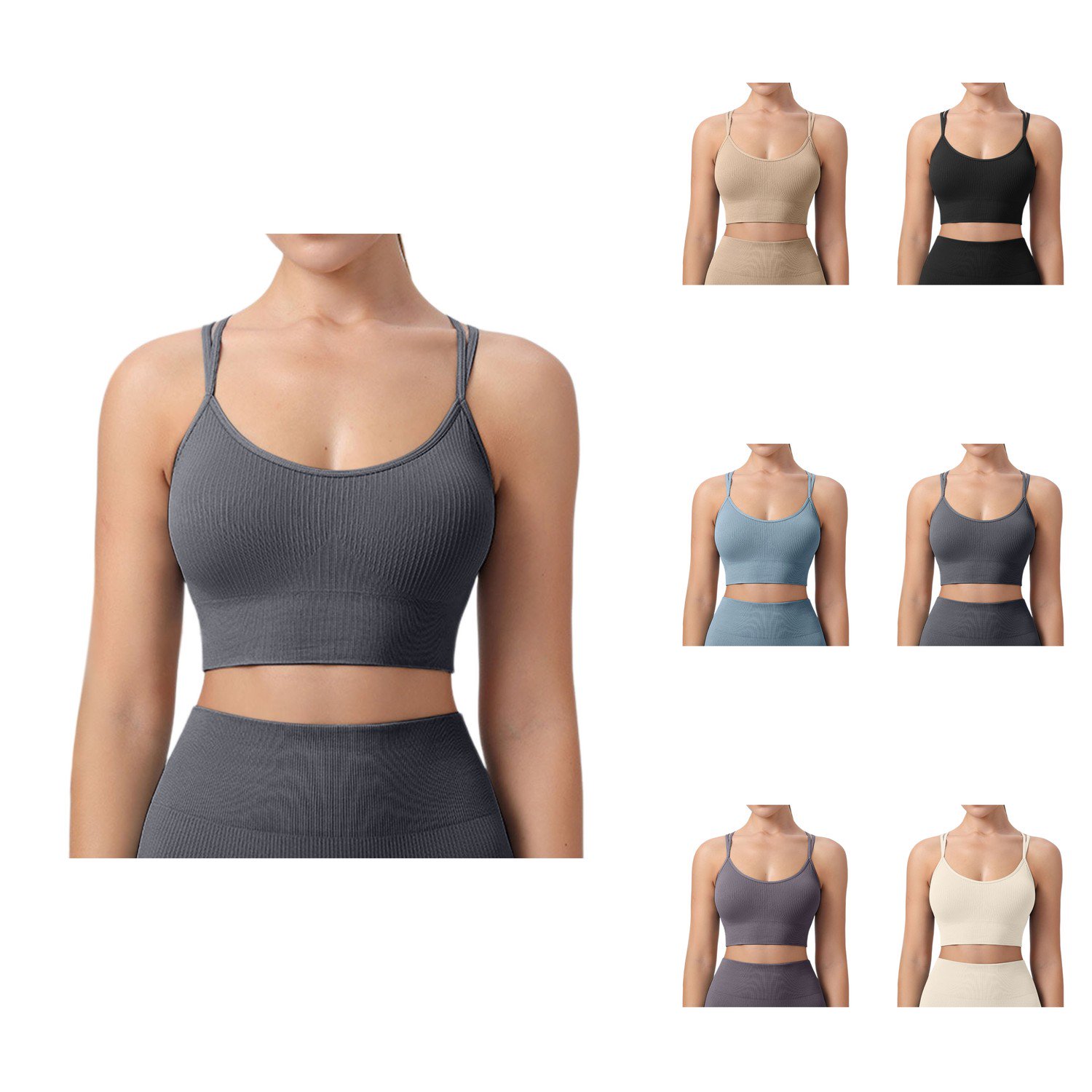 Womens Sports Bras Gym Bra Women s Sexy Large Size Integrated High Strength Shockproof Yoga Running Sports Bra Halter Longline Wireless Seamless Padded Backless Bralette with Adjustable Strap