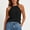 Black, variant on IUYRTFE Women's Solid Color Halter Neck Sleeveless Tank Top Casual Summer Basic Top
