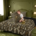 thumbnail image 4 of meiyoeat Rustic Hunting Camo Queen Comforter Set For Boys,Green Initial Letter A Comforter Sets Queen For Men,Black Reversible,3 Pieces, 4 of 7