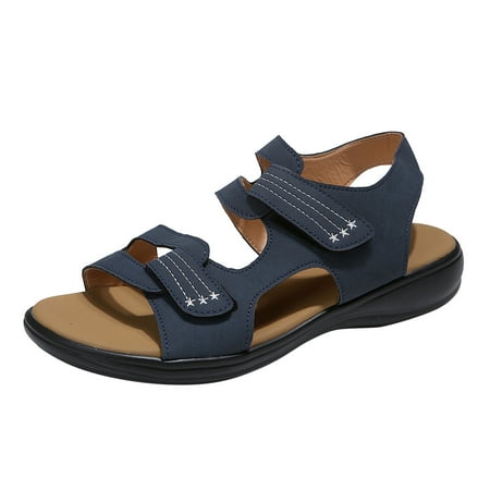 

Ladies Fashion Summer Leopard Print Leather Open Toe Hook Loop Flat Sandals Womens Sandals with Arch Support Casual Sandals for Women Slip on Womens Wedge Sandals Little Cheeks Sandals Women Wome