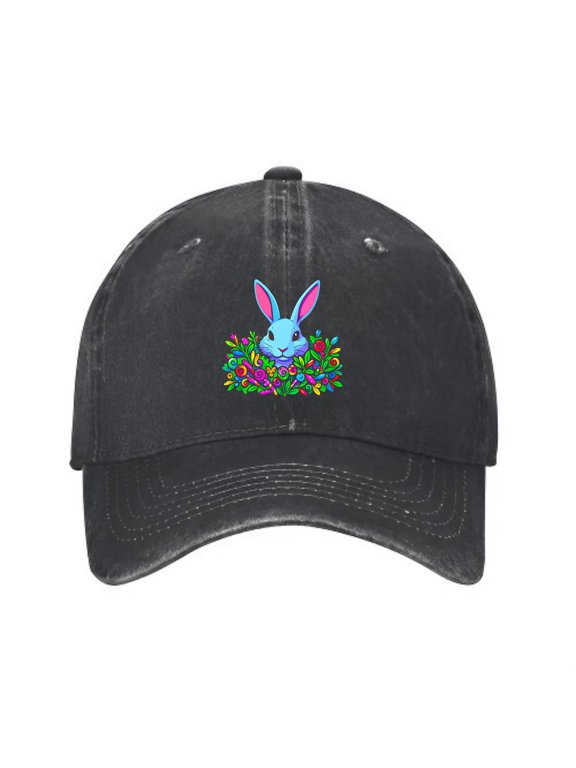 Ghostly Rabbit and Candy Swirls Baseball Cap, Adjustable Dad Hat