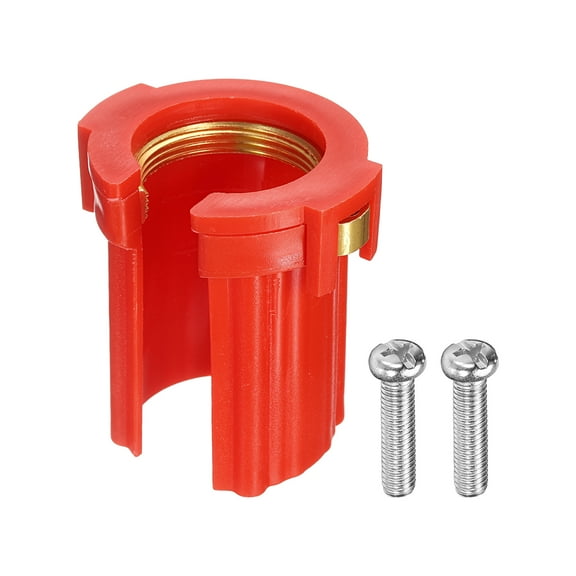 Uxcell 1 Pack Faucet Mounting Nut, Hot and Cold Faucet Lock Anti-Loosening Nut Fixing Tool(Red)