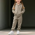 thumbnail image 2 of Jalioing Kids Sweatsuit Set 2 Piece Full Zip Hoodies and Sweatpants Set Fall Winter Tracksuit with Pocket, 2 of 9