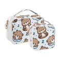 thumbnail image 2 of Sleeping Bears Clear Cosmetic Bags with Handles PVC Toiletry Bags Zipper Waterproof Portable for Traveling 2 Pcs, 2 of 7