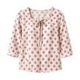thumbnail image 4 of Fewfanhot Womens Tops 3/4 Length Sleeve with Button Casual V Neck Summer Outfits Fall Fashion Spring Clothes, 4 of 6