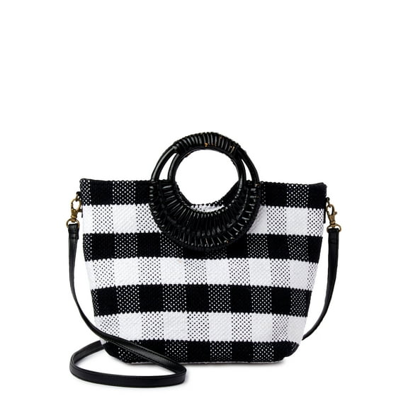 Twig and Arrow Women's Woven Wicker Handles Crossbody Bag