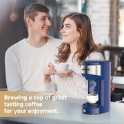 MINI Single Serve Coffee Maker,Instant Coffee Maker One Cup for K Cup & Ground Coffee,Portable Capsule Coffee Machine with 6 to 14oz Reservoir,90 Seconds Fast Brewing and One Button Operation