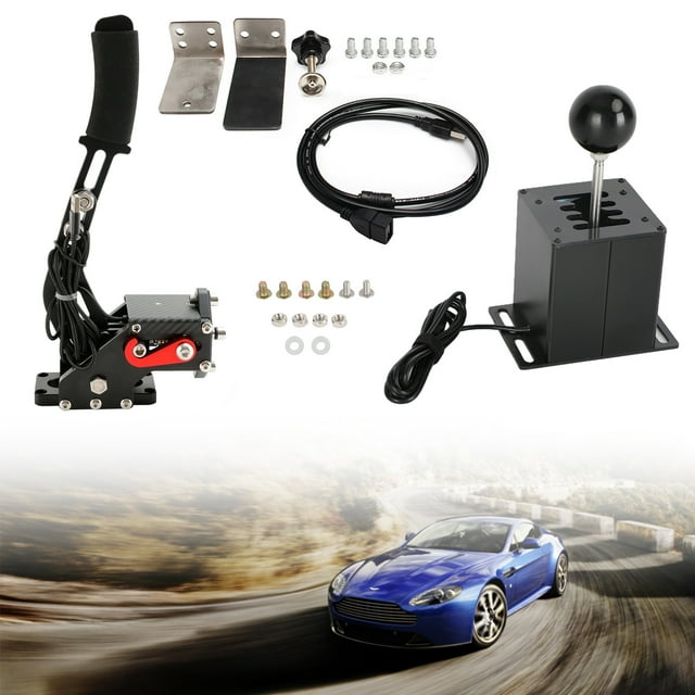 USB Handbrake with Clamp and 7+R H Shifter for Logitech G29 G920 Steering Wheel
