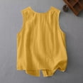 thumbnail image 4 of Daznico Women's Round Neck Sleeveless Linen Blend Back Button Tank Top Casual Summer Tops,XXL, 4 of 4
