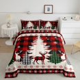 thumbnail image 2 of Manfei Animal Deer 3 Pieces Queen Comforter Set for Female Men Adults,Merry Christmas Ultra Soft Bedding Sets,Geometric Plaid Bedding Comforter Set Breathable,Breathable Home Decor,Reversible, 2 of 8