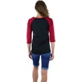 thumbnail image 2 of ToBeInStyle Women's Classic Two Color Cotton Baseball T-Shirts, 2 of 6