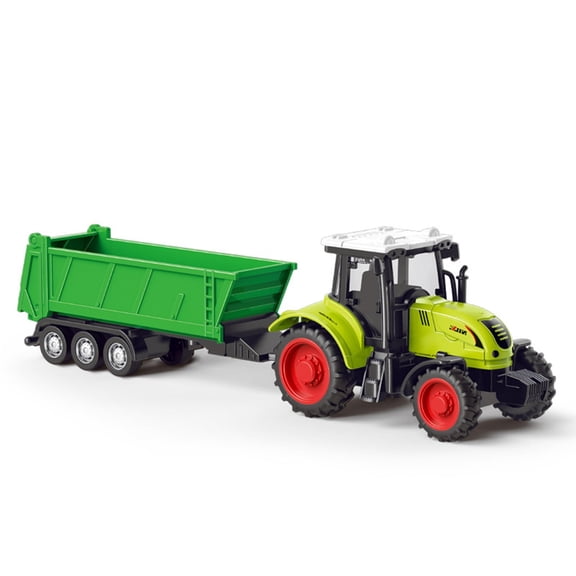 Friction Powered Farm Tractor Vehicle For Kids Collectible Toy Lumber Truck Push Along Car Construction Pretend Play For Children