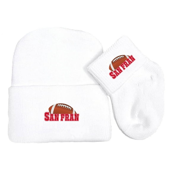 Future Tailgater Newborn Baby Knit Cap and Socks Set for San Francisco Fans