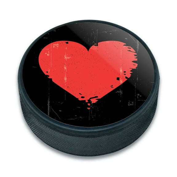 Heart Artsy Ice Hockey Puck