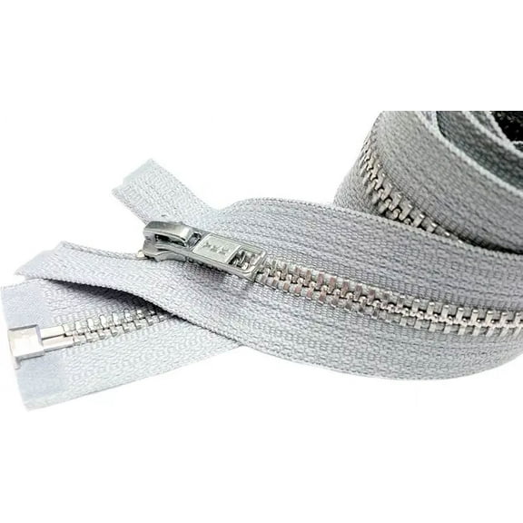 Sale 32" Jacket Zipper (Special Custom) YKK #5 Aluminum Metal - Medium Weight Separating - Color Steel Grey 119 (1 Zipper/Pack)