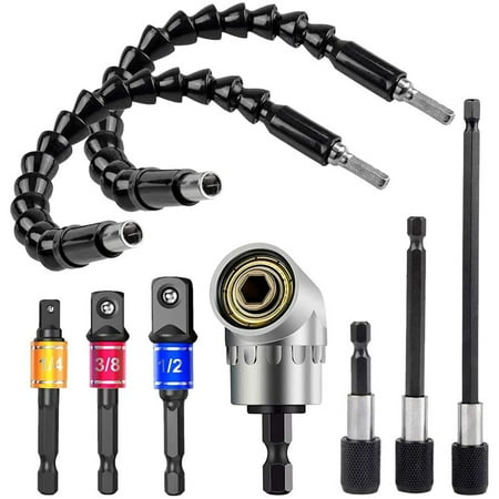 

WELPET Flexible Drill Extension Hex Shank Drill Nut Driver Bit Set Bendable Drill Bit Universal Socket Adapter Set