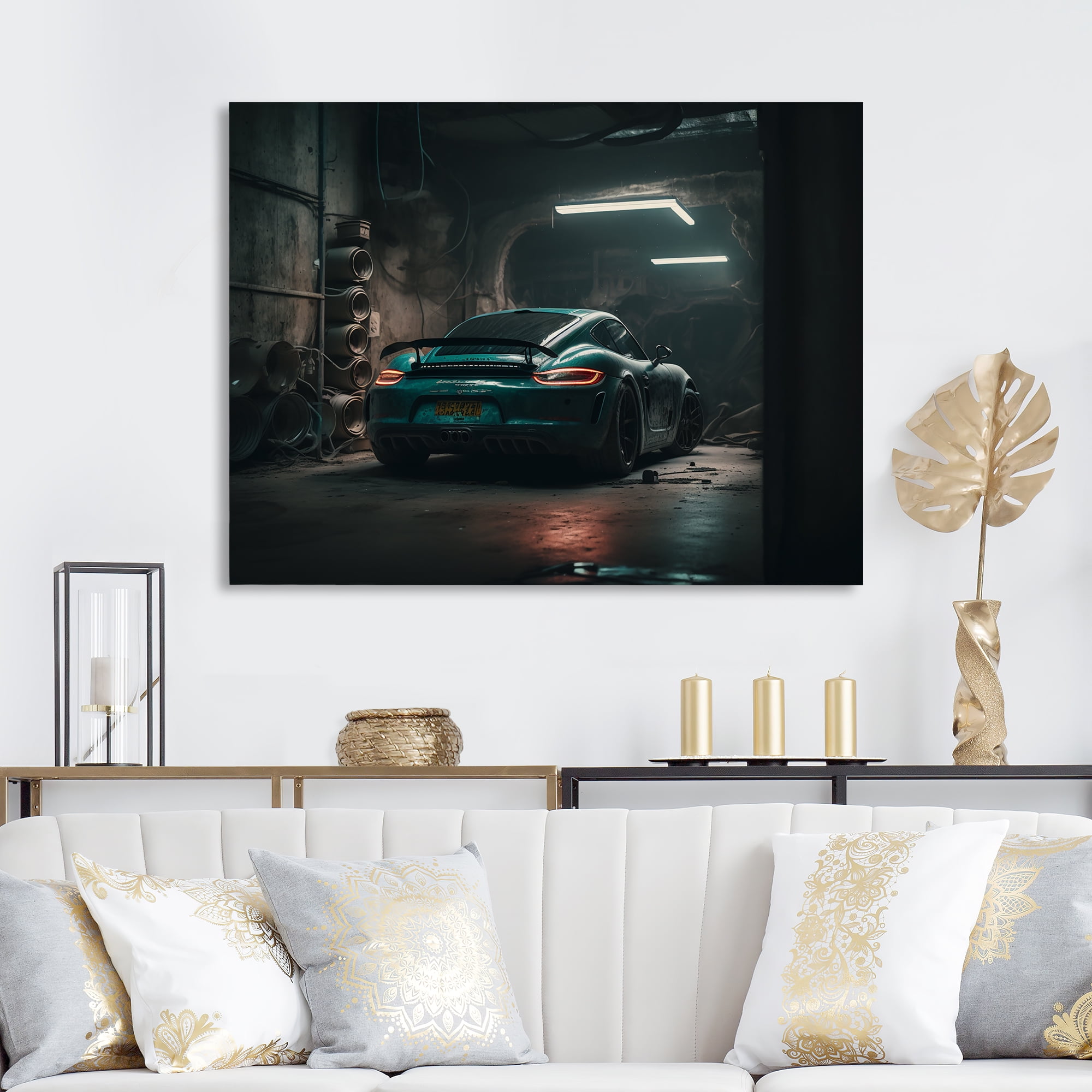 Designart 718 In Undergroung Garage Canvas Wall Art