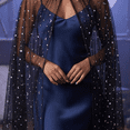 thumbnail image 4 of Jiibva Sheer Mesh Witch Cloak Celestial Star Moon Hooded Cape Black 150cm, 4 of 7