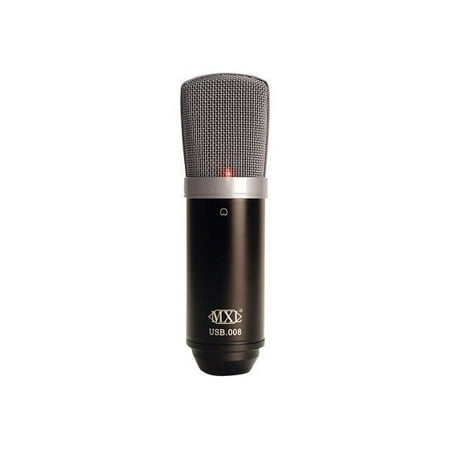 MXL USB .008 Plug-in Condenser Microphone, Silver, Black