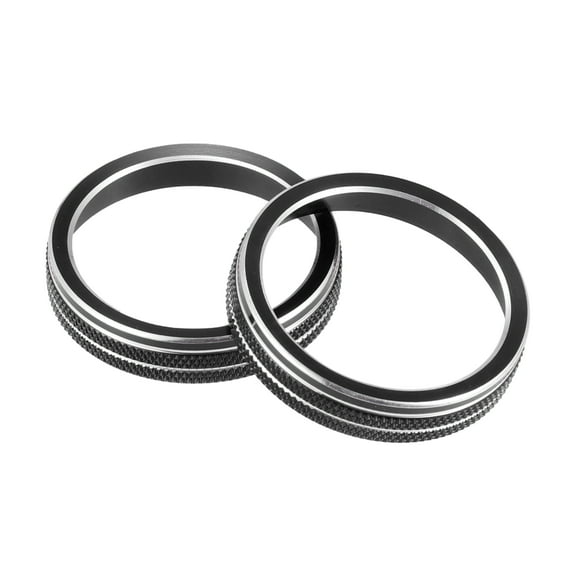 Unique Bargains 2pcs Air Temperature AC Knob Cover Aluminum Alloy for Ford Explorer 2020-2022 Car Interior  Black