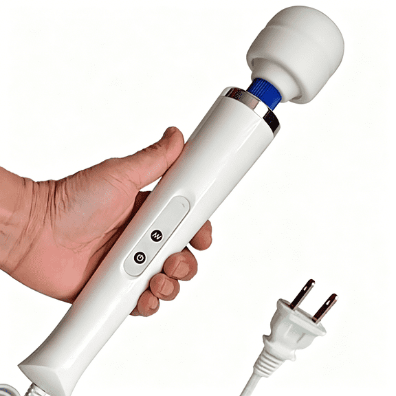 XIRQI Wired Powerful Handheld Electric Back Massager with 10 Vibration Modes,Personal Vibrations Massage for Sports Recovery,Muscle Aches,Body Pain (White)