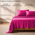 thumbnail image 5 of Amay 500 Thread Count Cotton Bed Sheet Set, 4-Piece Deep Pocket Bedding Set, Soft & Breathable All-Season Sheets, Full, Hot Pink, 5 of 7