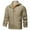 Khaki#N, variant on HAPIMO Men's Warm Jacket Padded Solid Color Zipper Multi Pocket Sports Outdoor Rushing Jacket Plus Velvet Hooded Outwear Khaki L