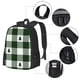 thumbnail image 2 of Balery Green White Lumberjack Plaid Mochila para hombre y mujer - Tela Oxford 600D resistente - Gran capacidad, resistente al agua, ideal para la escuela, viajes y senderismo, 2 of 6