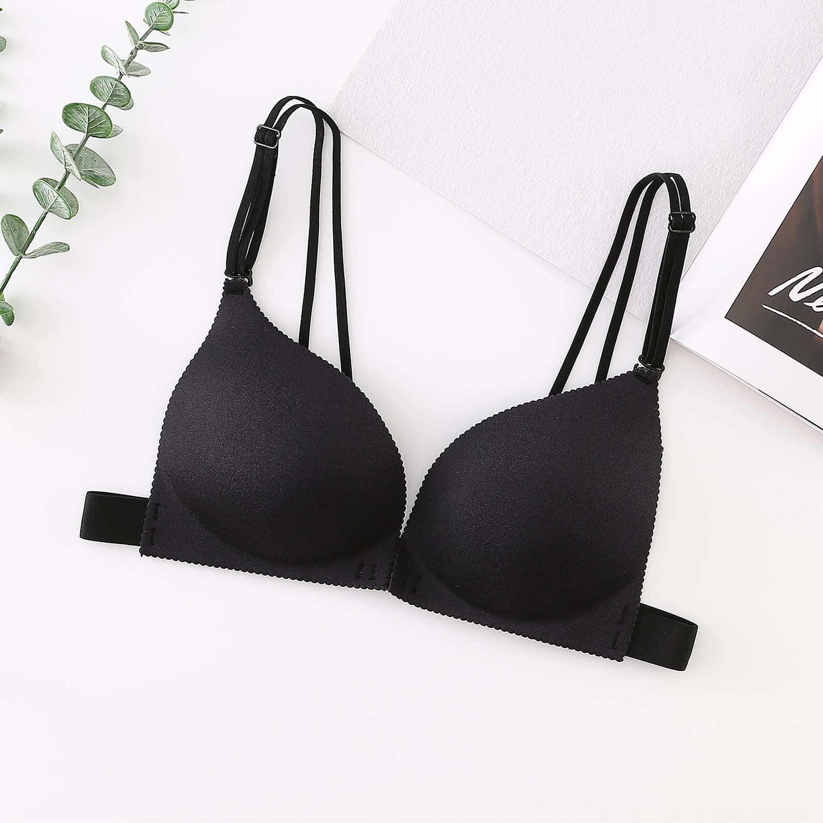 Bras for Women Womens No Steel Ring French Womens Front Close Bra T Back  Seamless Unlined Bra For Large Bust Push up Bras for Women 