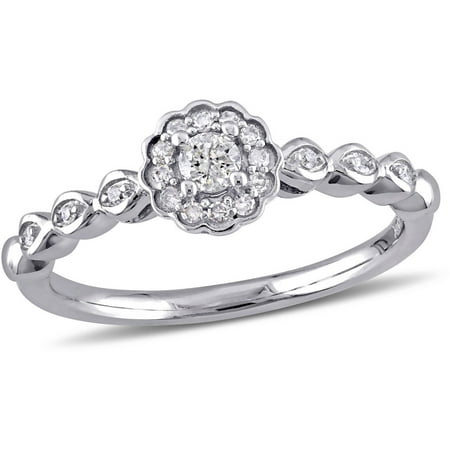 Miabella 1/5 Carat T.W. Diamond 10kt White Gold Floral Infinity Engagement Ring