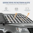 thumbnail image 2 of Lsque White And Black Plaid 2 PCS Windshield Sun Shade | CarFoldable Window Covers | Car Accessories Reflect UV for Universal Cars SUV Truck | Large, 2 of 7