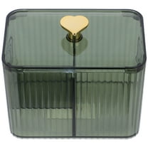 OULII Green Makeup Storage Organizer with Transparent Design for Cotton Pads and Swabs
