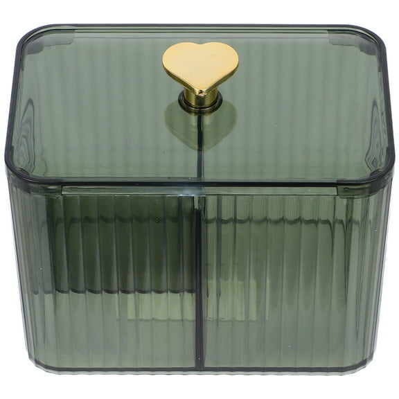 OULII Green Makeup Storage Organizer with Transparent Design for Cotton Pads and Swabs