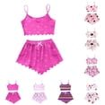 thumbnail image 5 of Hpapadks Halloween Womens Pajama Set Cute Print Spaghetti Strap Lettuce Trim Cami and Shorts 2 Piece Sleepwear Women Pjs Sets Pink, 5 of 5