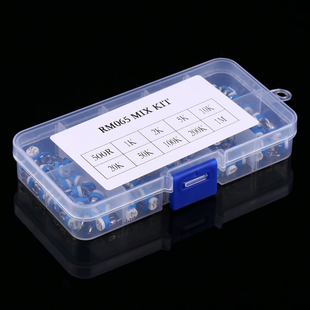 Résistance Variable Horizontale de Film, 100pcs 10 Valeurs 500ohm-1M Ohm Film Résistance Variable Potentiomètre Rhéostat Trimpot Assortiment