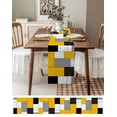 thumbnail image 3 of ERUNPONLY Yellow Grey Table Runner - 90 Inch Long Modern Yellow Geometric Cotton and Linen Blended Dress Scarves Farmhouse Table Runner for Kitchen Dining, Coffee Table, 13" x 90", 3 of 8