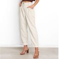 thumbnail image 3 of Pantalones Largos, Pantalones De Pierna Recta Con Bolsillo Lateral Casual Para Oficina Para Mujer ANGGREK M blanco, 3 of 6