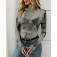 thumbnail image 4 of SWSMCLT Women's Casual Shirt Mesh T Shirt Chic See Through Tee Cool Crew Neck Fall Crochet Pull On Light Date Tie-Dyed X-Large, 4 of 5