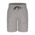 thumbnail image 5 of Havenre Cargo Shorts for Men Stretch Waist Casual Lightweight Relaxed Fit Hiking Outdoor Drawstring Work Shorts with Multi Pockets Gray XXXL, 5 of 6