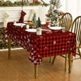 thumbnail image 2 of Sm:)e Believe Buffalo Check Plaid Snowflake Christmas Winter Table Cloth 60 x 120 Inch, 2 of 6