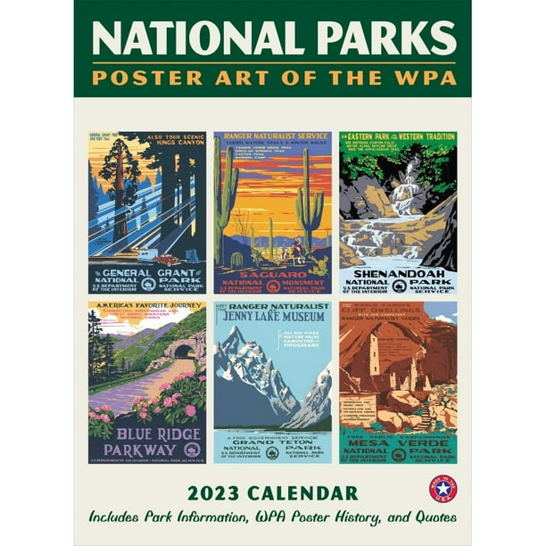 National Parks WPA Grid 2023 Wall Calendar - Walmart.com